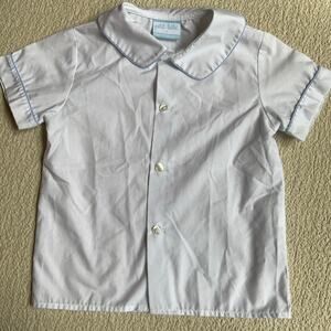 Petit bebe White button down with blue trim size 2T